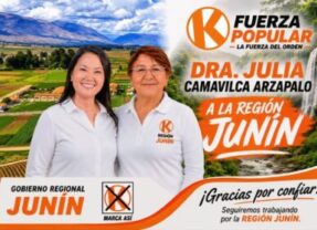 DOCTORA JULIA CAMAVILCA FAVORITA A GANAR GOBERNACIÓN DE JUNÍN POR EL PARTIDO DE KEIKO FUJIMORI: