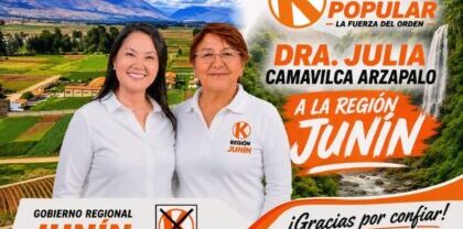 DOCTORA JULIA CAMAVILCA FAVORITA A GANAR GOBERNACIÓN DE JUNÍN POR EL PARTIDO DE KEIKO FUJIMORI: